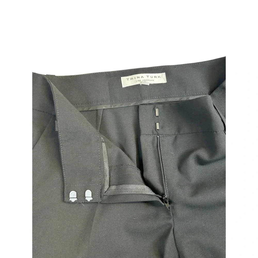 Trina Turk Black Triacetate Tailored Dress Pants Trousers Size 4 Made‎ in USA